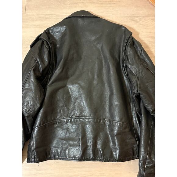 Vintage RGC Men’s Size 52 Black Leather Motorcycle Biker Jacket - Picture 3 of 12